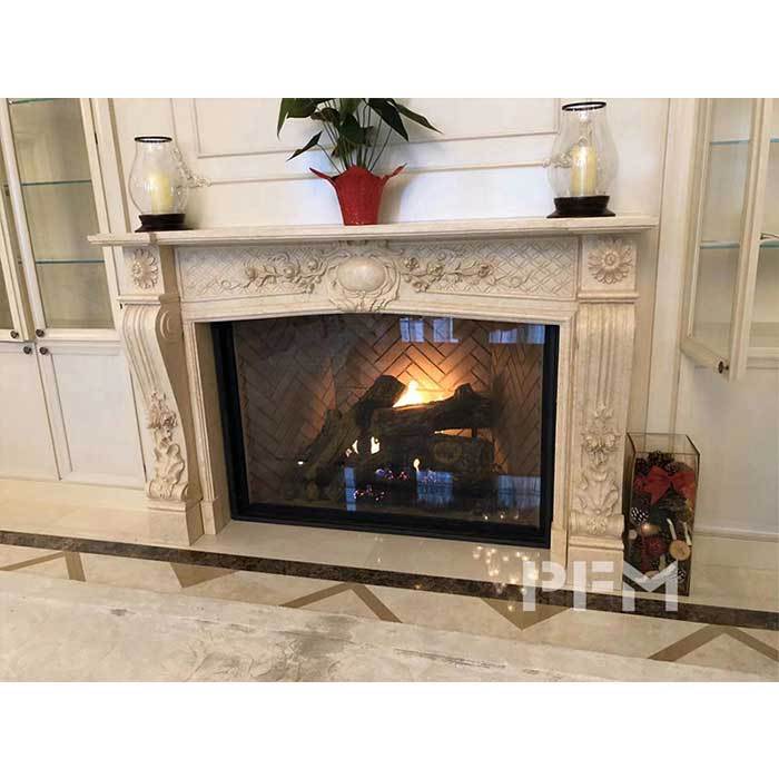 PFM hand-carving wall fountain and fireplace mantel