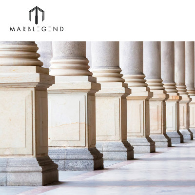 Neoclassical marble column pedestal classical carving stone plinth