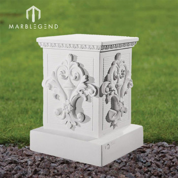 Neoclassical marble column pedestal classical carving stone plinth