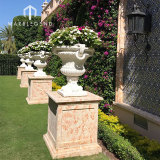 Neoclassical marble column pedestal classical carving stone plinth