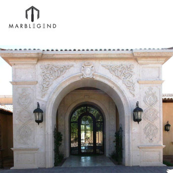 Hand Carved Stone Entrance Door Frame Natural Stone Front Door Surround
