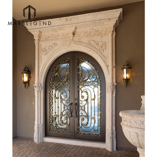 Hand Carved Stone Entrance Door Frame Natural Stone Front Door Surround