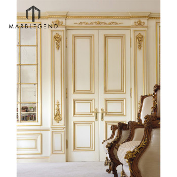 China Factory Interior Room Carving Wooden Door Natural Solid Wood Door