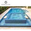 customized transparent lightwaves blue glass mosaic tiles for swimming pool price