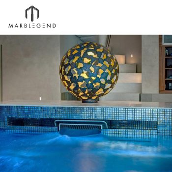 Luminescent iridescent clear glass swimming pool mosaic tiles for private villa