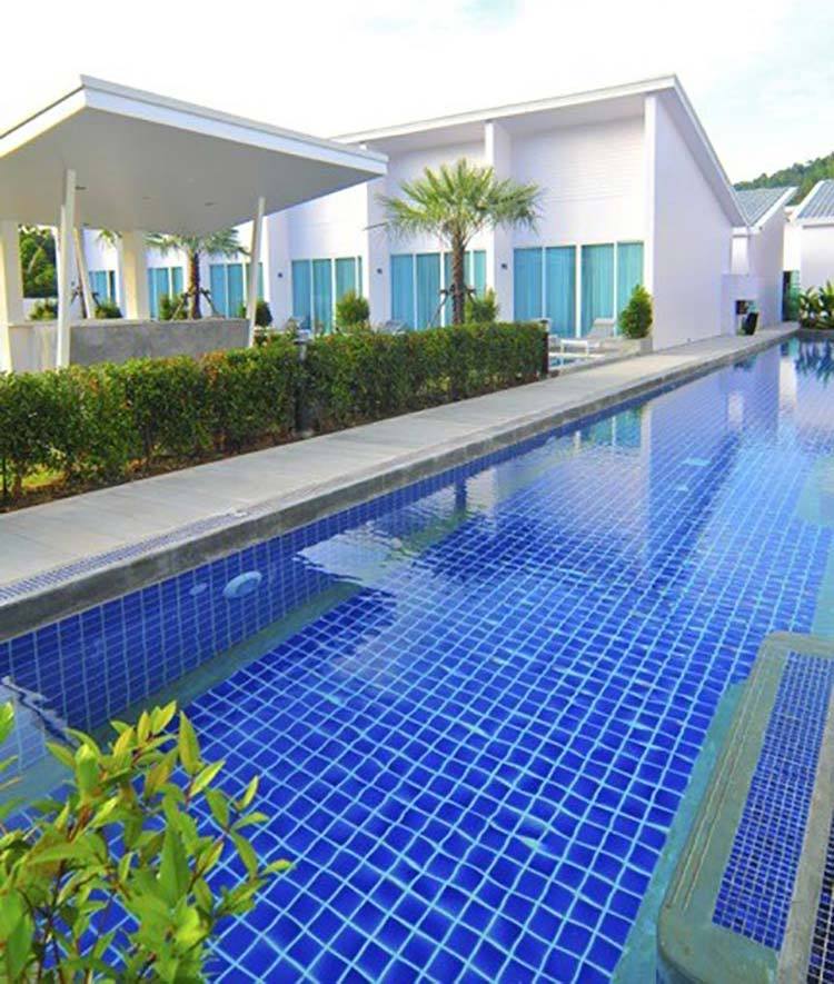 Customized cheap blue square porcelain Mosaic tile for swimming pool-2