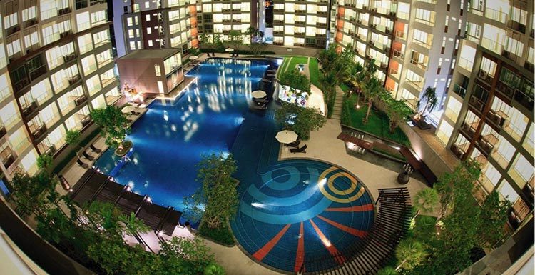Customized design big swimming pool blue glass polished mosaics outdoor resort pool tiles-3