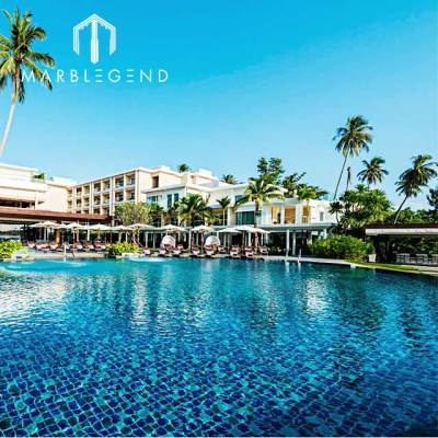 factory price luminescent transparent blue crystal mosaic for hotel outdoor swimming pool