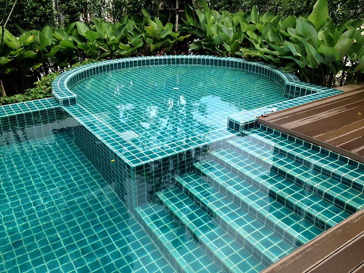 crackle glazed ceramic Mosaic tile upscale green swimming pool mosaics villa outdoor pool mosaic-1