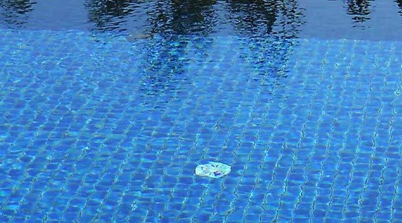 blue sea swimming pool mosaic tiles iridescent crystal glass Mosaic outdoor elevated Swimming Pool