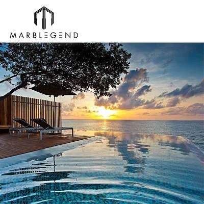 clear crystal blue sea glass mosaic tile for house outdoor swimming pool