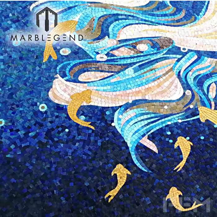 High-end Custom Art Glass Mosaic Mural Wall Casual Blue Ocean Beach Mosaic  Tile Bathroom Living Room Decoration - AliExpress