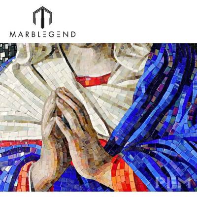 Virgin Mary Prayer pattern mural religion art mosaic tile wall floor decorative