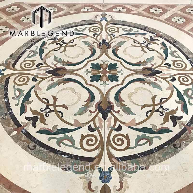 Factory price natural marble waterjet floor medallion hand made polished for interior
