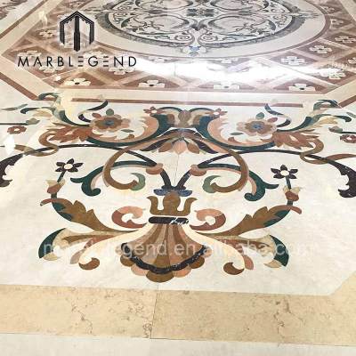 Factory price natural marble waterjet floor medallion hand made polished for interior