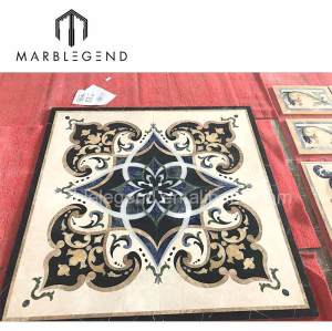 Factory customization high end  gold black marble waterjet for Luxury floor decoration