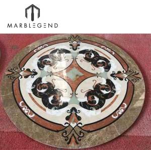 Custom design retro style pattern marble tile waterjet medallion for luxury interior decoration