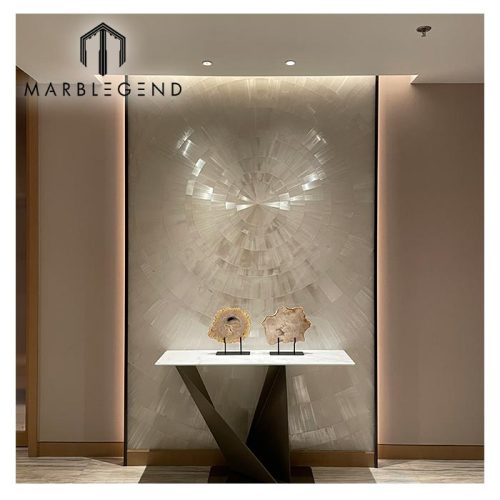 Special high-quality decoration natural shiny Selenite Crystal interior door mirror desktop wall decor