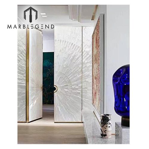 Special high-quality decoration natural shiny Selenite Crystal interior door mirror desktop wall decor