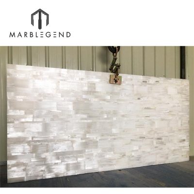 Special high-quality decoration natural shiny Selenite Crystal interior door mirror desktop wall decor