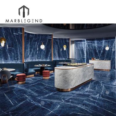 PFM Decorative Material Natural Stone Polished Sodalite Blue Marble Luxury Stone for Background Wall Panel