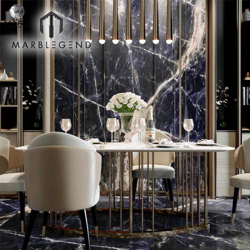 PFM Decorative Material Natural Stone Polished Sodalite Blue Marble Luxury Stone for Background Wall Panel