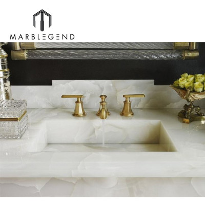 PFM Natural Backlit Onyx Panel Translucent White Onyx Marble Slab