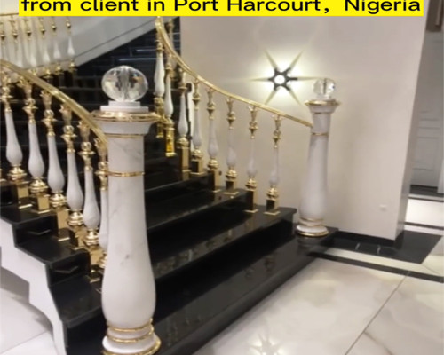 Our brass handrail get latest high comments from PFM client in Port Harcourt,Nigeria.