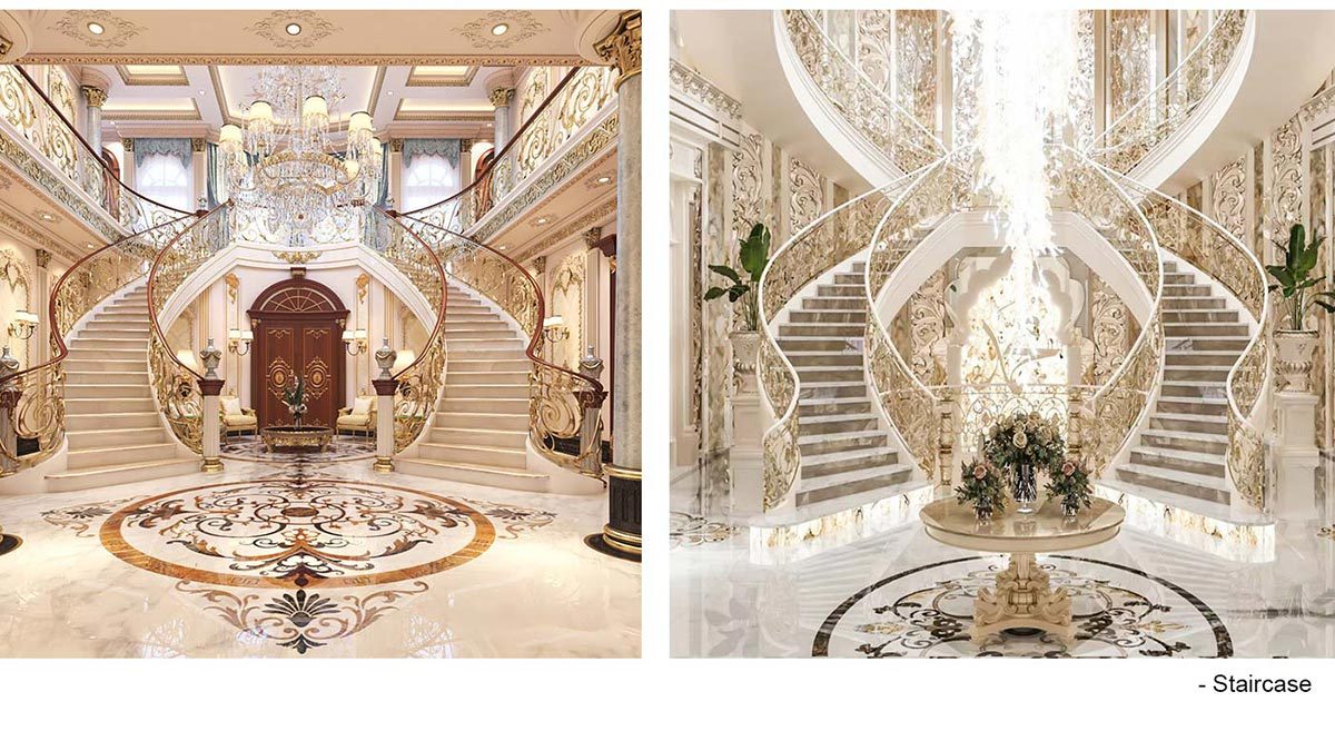 waterjet marble flooring for luxury villa
