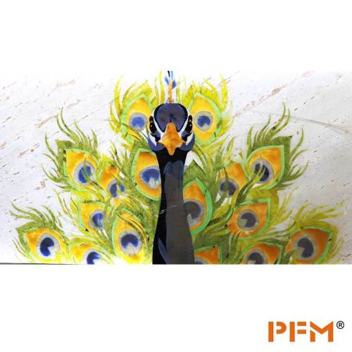 PFM custom peacock marble medallion wall for  interior villa