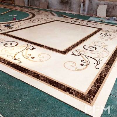 PFM custom antique style marble inlay flooring for interior villa