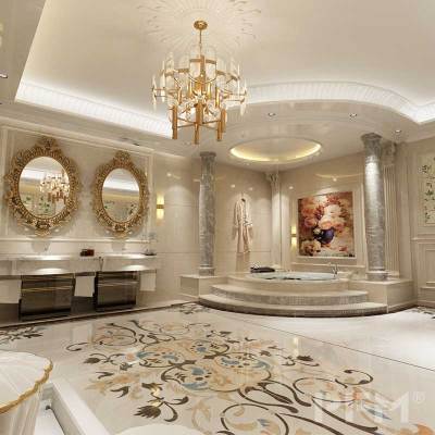 Design flooring patern water jet marble medallion for luxury villa