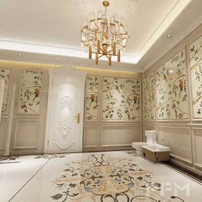 Design flooring patern water jet marble medallion for luxury villa