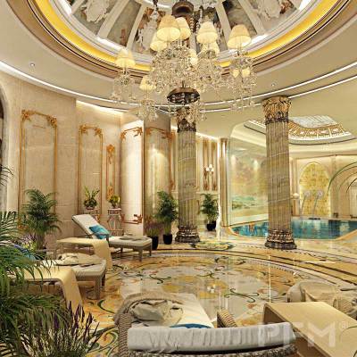 PFM  design water jet marble inlay flooring  for luxury palace