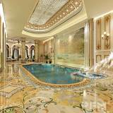 PFM D188金宝傅体育esign Water Jet Marble镶嵌地板用于豪华宫殿