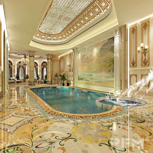 PFM  design water jet marble inlay flooring  for luxury palace