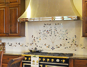 natural stone waterjet marble kitchen backsplash for villa