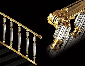  White Crystal Brass Handrail and Baluster