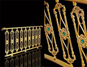 Luxury Brass Railing for Mansion Stairs 