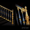 luxury brass railing with blue natural stone for villa