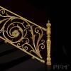 Custom stair brass banister with luxury stone for villa