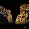 Custom indoor gold color brass stair railing for villa