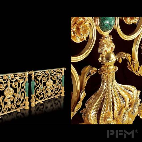 PFM provide staircase gold color brass railing for villa