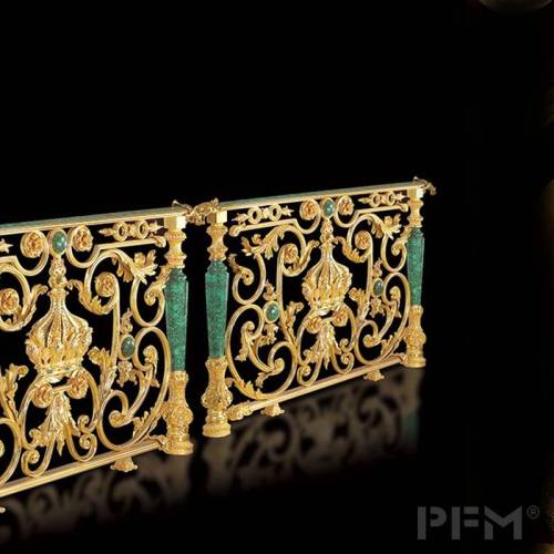 PFM provide staircase gold color brass railing for villa