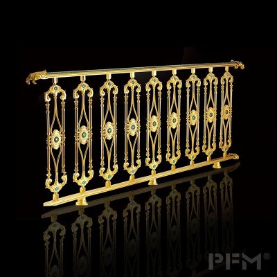 PFM provide decorative brass handrail with luxury stone for villa staircase