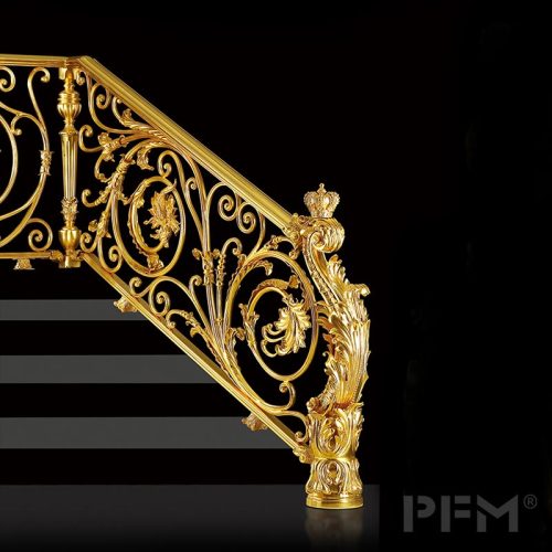 custom luxurious brass stair railing design for villa decor