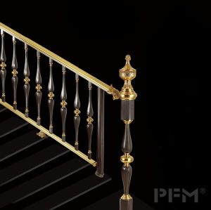 Decorative gcolor luxurious brass handrail for indoor villa