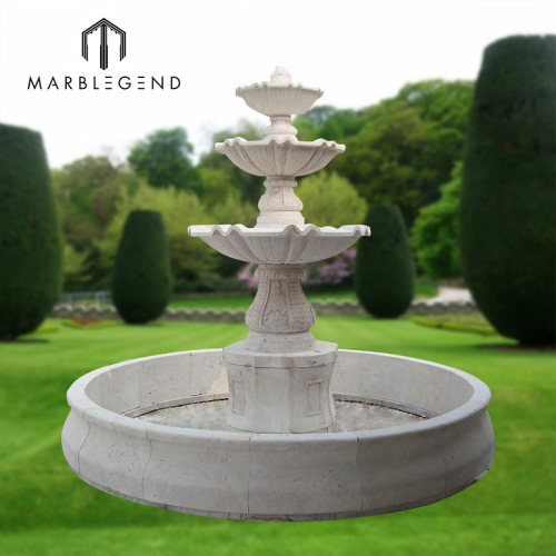 classic style hand carving white marble outdoor garden water fountain for villa