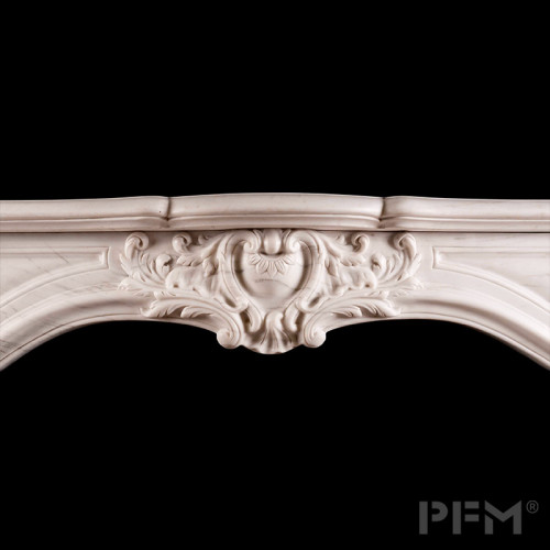 China marble fireplace manufacturer custom French transitional Louis white marble fireplace mantel