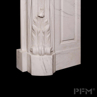 China marble fireplace manufacturer custom French transitional Louis white marble fireplace mantel